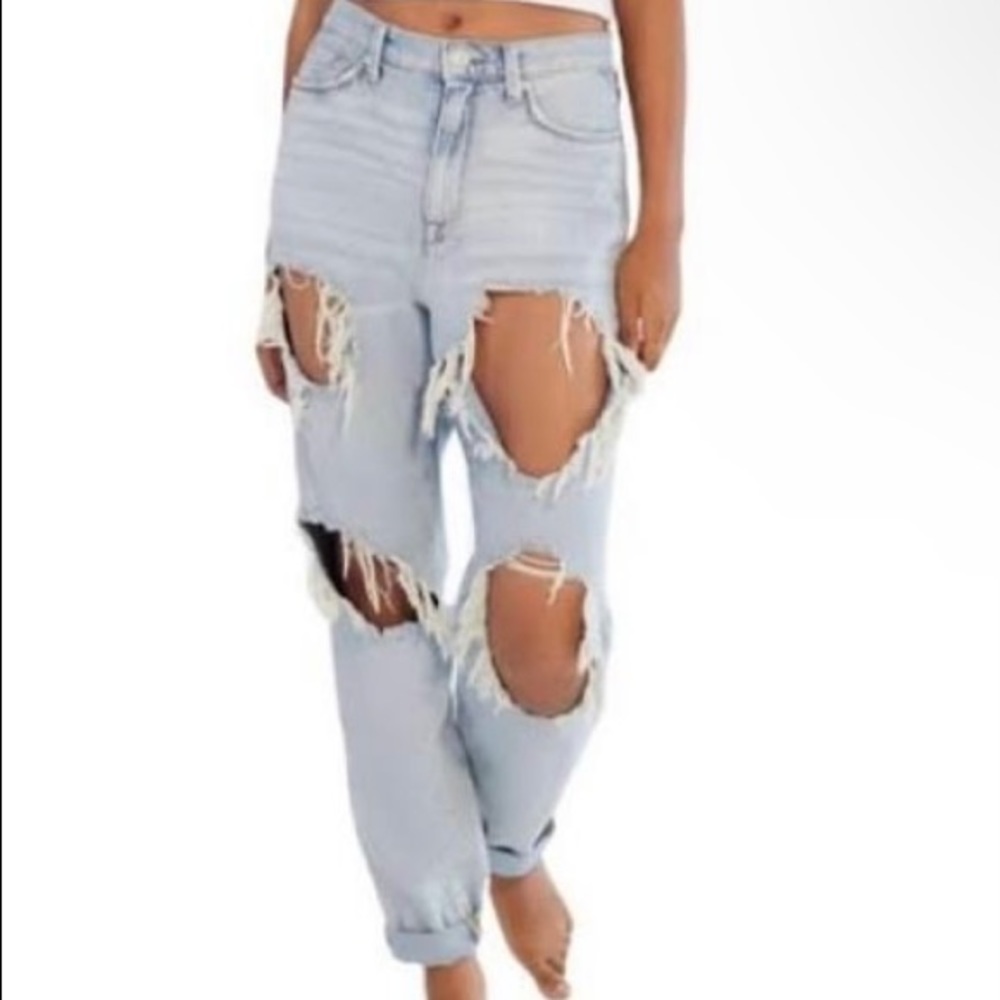 Super distressed mom jeans